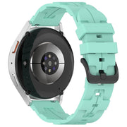 22mm Kalebol Solid Color Black Buckle Round Tail Silicone Watch Band(Teal)