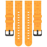 22mm Kalebol Solid Color Black Buckle Round Tail Silicone Watch Band(Teal)