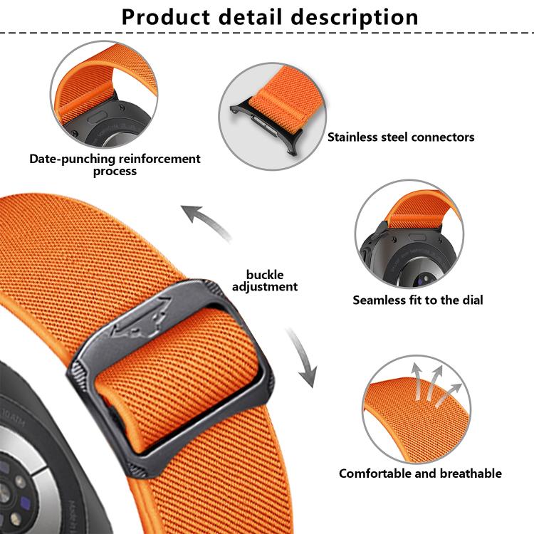 For Samsung Galaxy Watch Ultra 47mm Kalebol Elastic Nylon Watch Band(Starlight)