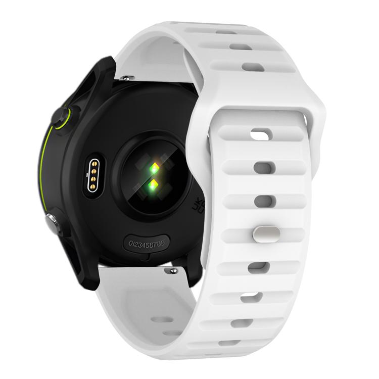 20mm Kalebol Wave Pattern Studded Buckle Silicone Watch Band(White)