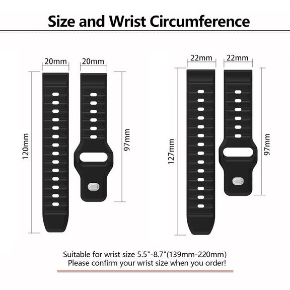 22mm Kalebol Wave Pattern Studded Buckle Silicone Watch Band(Navy Blue)
