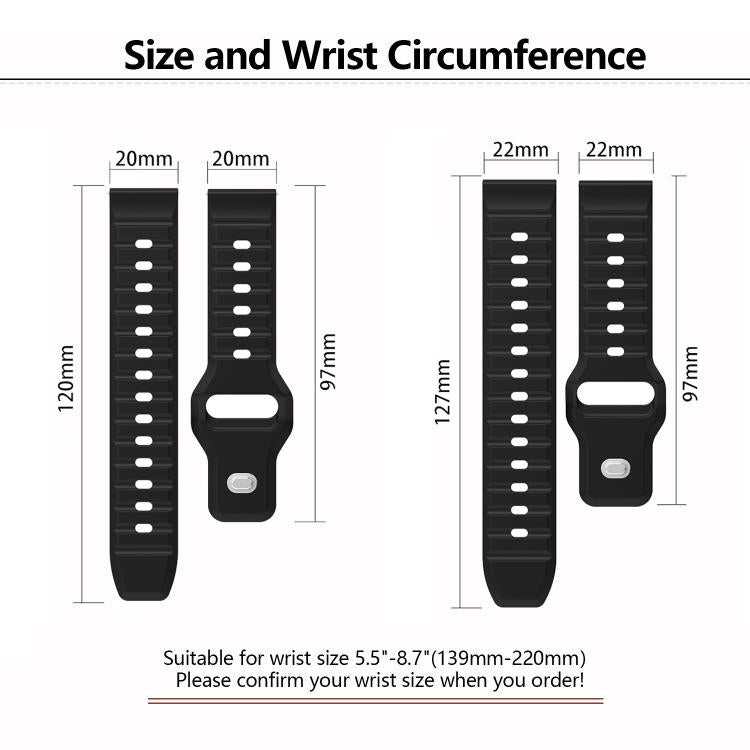 20mm Kalebol Wave Pattern Studded Buckle Silicone Watch Band(White)