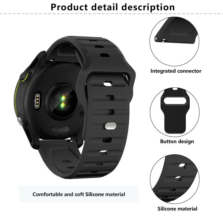 20mm Kalebol Wave Pattern Studded Buckle Silicone Watch Band(White)
