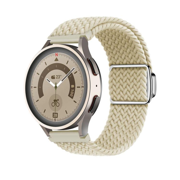 22mm Kalebol Nylon Braided Loop Magnetic Buckle Watch Band(Starlight)