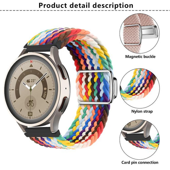 22mm Kalebol Nylon Braided Loop Magnetic Buckle Watch Band(Cactus)