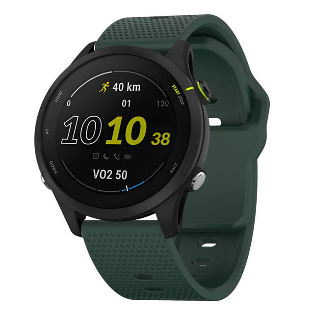 20mm Kalebol Dot Studded Buckle Silicone Watch Band(Dark Green)