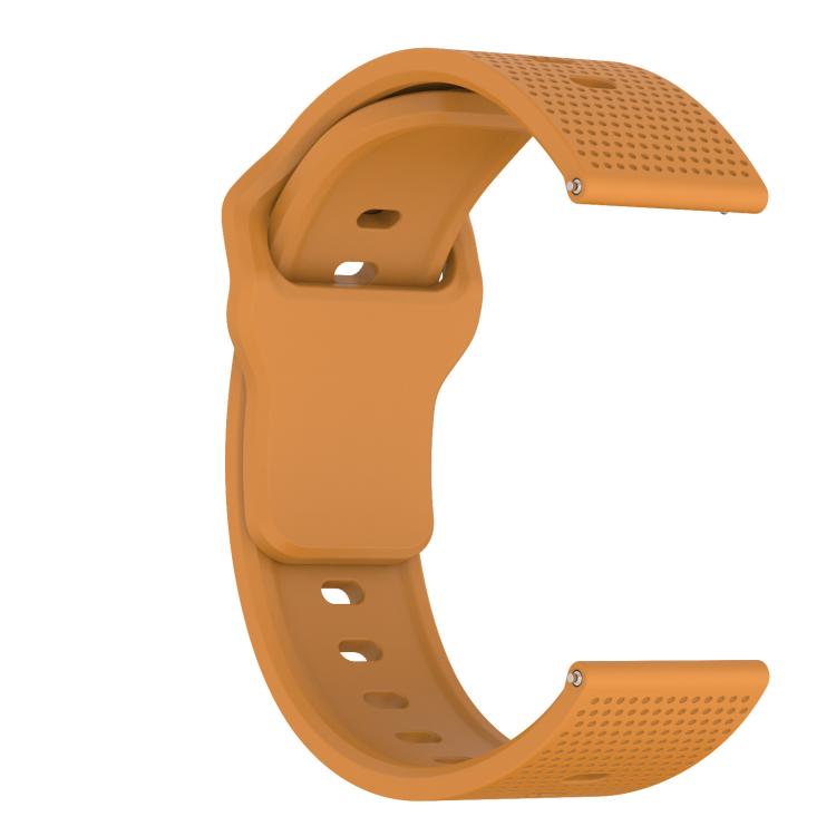 20mm Kalebol Dot Studded Buckle Silicone Watch Band(Yellow)