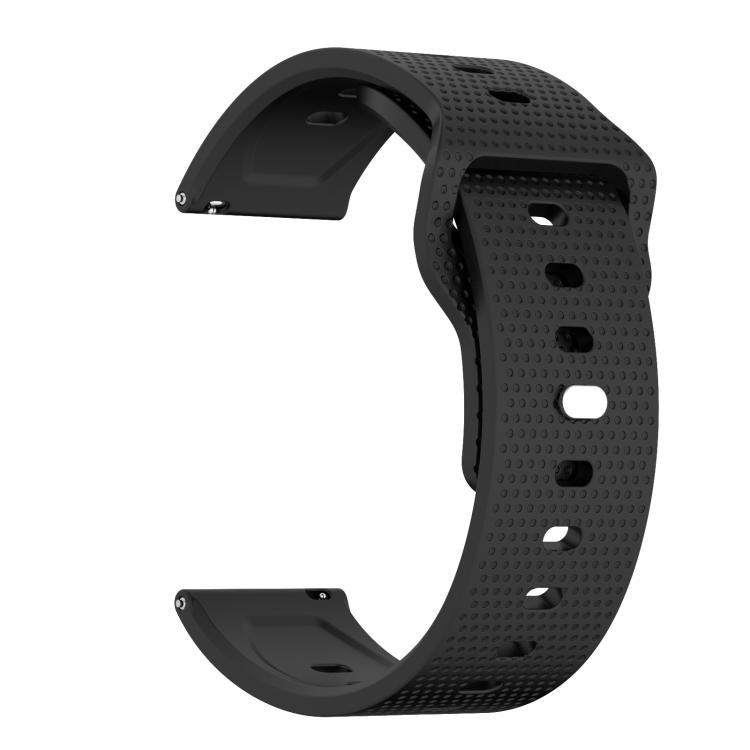 22mm Kalebol Dot Studded Buckle Silicone Watch Band(Black)
