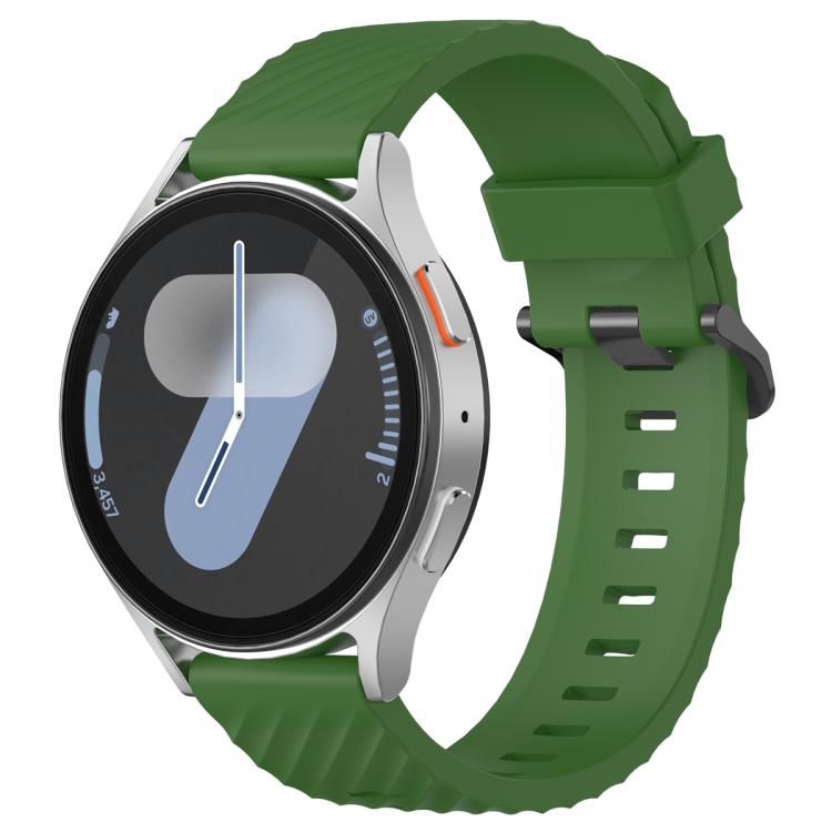 20mm Kalebol Steel Buckle Spruce Silicone Watch Band(Army Green)