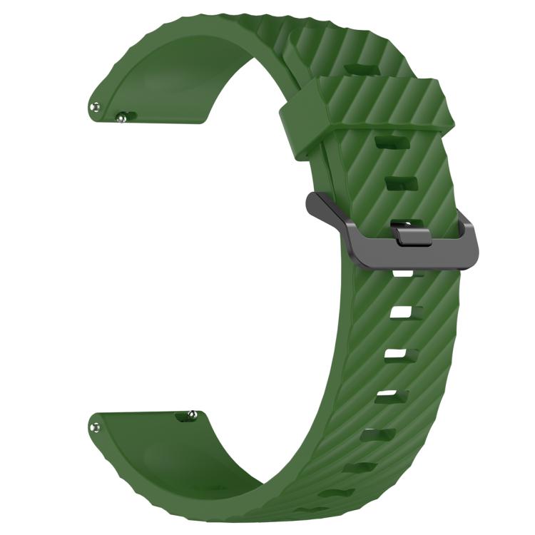 20mm Kalebol Steel Buckle Spruce Silicone Watch Band(Army Green)