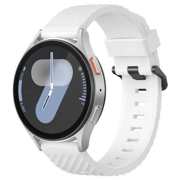 22mm Kalebol Steel Buckle Spruce Silicone Watch Band(White)