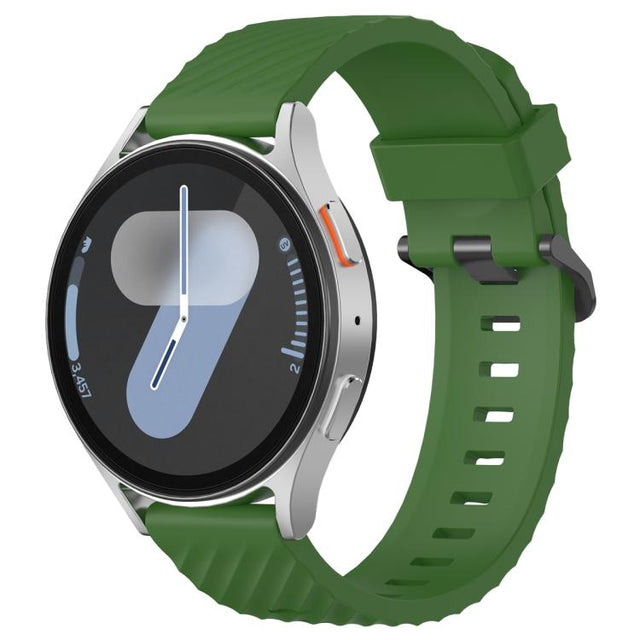 22mm Kalebol Steel Buckle Spruce Silicone Watch Band(Army Green)