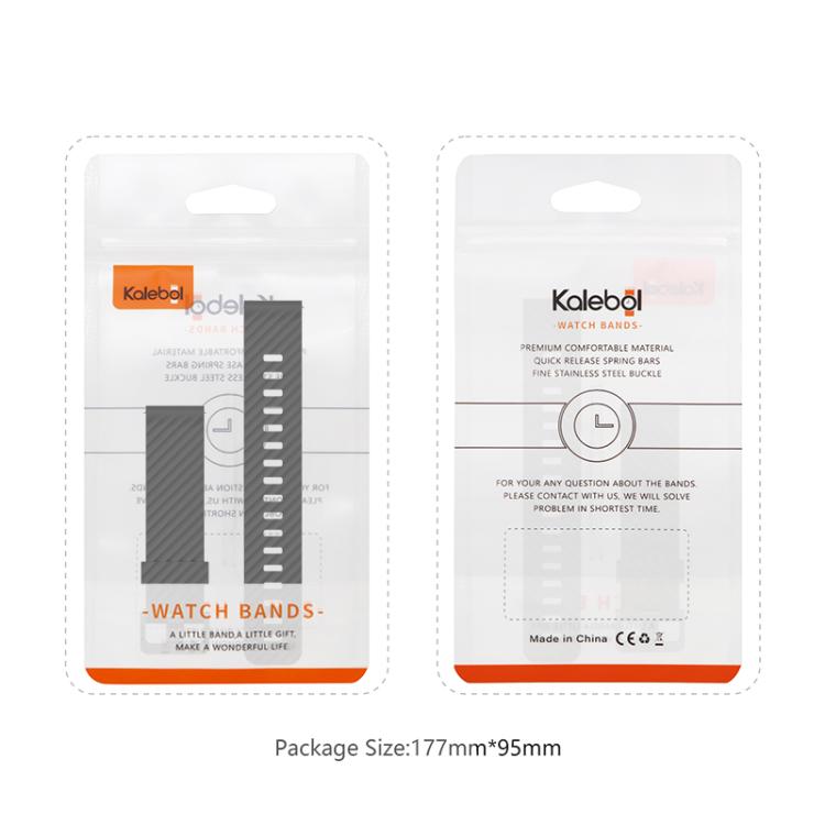 20mm Kalebol Steel Buckle Spruce Silicone Watch Band(White)