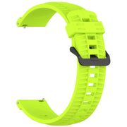 20mm Kalebol Black Buckle Tire Pattern Silicone Watch Band(Lime)