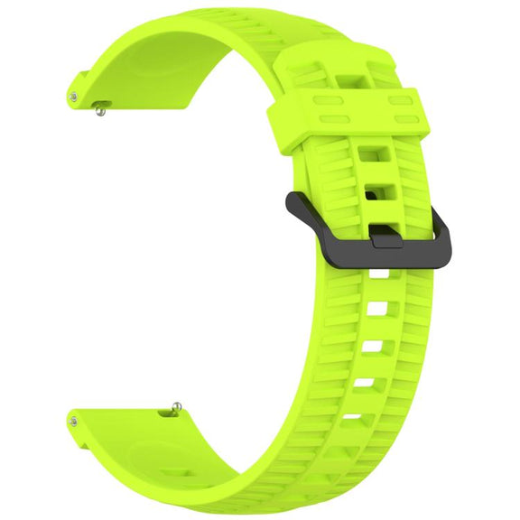 20mm Kalebol Black Buckle Tire Pattern Silicone Watch Band(Lime)