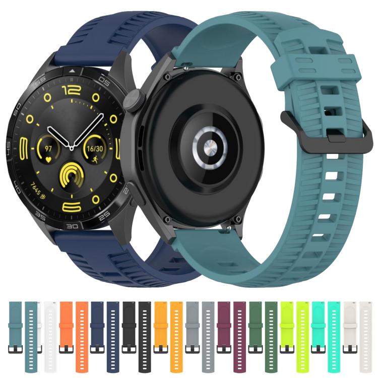 20mm Kalebol Black Buckle Tire Pattern Silicone Watch Band(Lime)