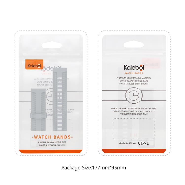 22mm Kalebol Black Buckle Tire Pattern Silicone Watch Band(Orange)