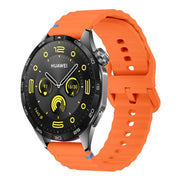 20mm Kalebol Wave Stitch Silicone Watch Band(Orange)