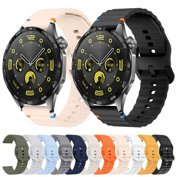 22mm Kalebol Wave Stitch Silicone Watch Band(Starlight)