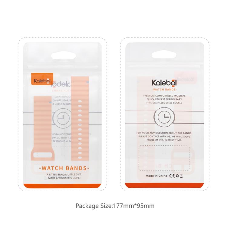 22mm Kalebol Wave Stitch Silicone Watch Band(Starlight)