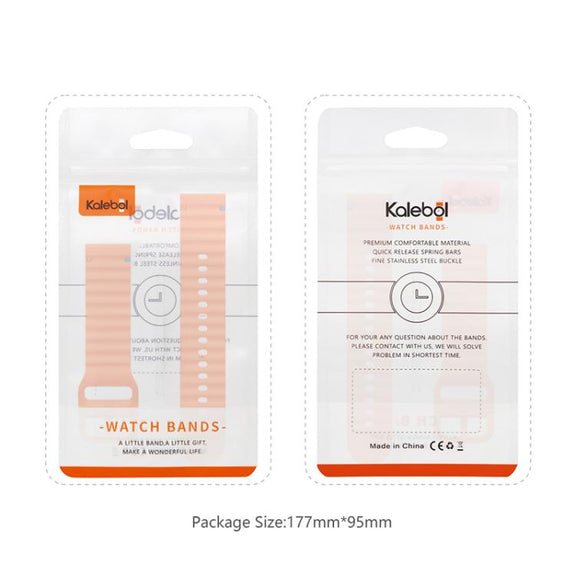 22mm Kalebol Wave Stitch Silicone Watch Band(Orange)