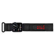 For Apple Watch 46mm / 49mm / 45mm / 44mm Kalebol Canvas Nylon Hook and Loop Watch Band(Black)