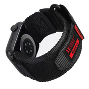 For Apple Watch 46mm / 49mm / 45mm / 44mm Kalebol Canvas Nylon Hook and Loop Watch Band(Black)