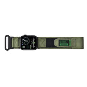 For Apple Watch 42mm / 41mm / 40mm / 38mm Kalebol Canvas Nylon Hook and Loop Watch Band(Army Green)