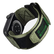 For Apple Watch 42mm / 41mm / 40mm / 38mm Kalebol Canvas Nylon Hook and Loop Watch Band(Army Green)