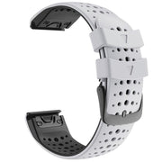 For Garmin QuickFit 22mm Kalebol Breathable Two-color Silicone Watch Band(White Black)