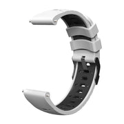 Kalebol 20mm Universal Three Row Holes Silicone Watch Band(White Black)