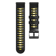 Kalebol 20mm Universal Three Row Holes Silicone Watch Band(Black Yellow)