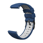 Kalebol 20mm Universal Three Row Holes Silicone Watch Band(Blue White)