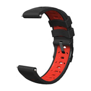 Kalebol 22mm Universal Three Row Holes Silicone Watch Band(Black Red)