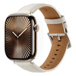 For Apple Watch 42mm / 41mm / 40mm / 38mm Kalebol Plain Genuine Leather Watch Band(White) - free shipping - PMc TechLife - Order now!