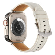 For Apple Watch 42mm / 41mm / 40mm / 38mm Kalebol Plain Genuine Leather Watch Band(White)