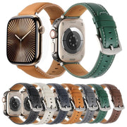 For Apple Watch 46mm / 49mm / 45mm / 44mm Kalebol Plain Genuine Leather Watch Band(Black)