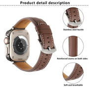 For Apple Watch 46mm / 49mm / 45mm / 44mm Kalebol Plain Genuine Leather Watch Band(Green)