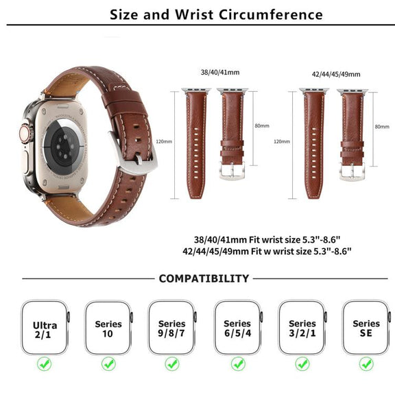 For Apple Watch 42mm / 41mm / 40mm / 38mm Kalebol Plain Genuine Leather Watch Band(White)