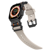 For Apple Watch 46mm / 49mm / 45mm / 44mm Armor Gear Silicone Watch Band(Black Starlight)
