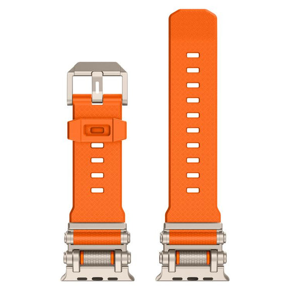 For Apple Watch 46mm / 49mm / 45mm / 44mm Armor Gear Silicone Watch Band(Titanium Orange)