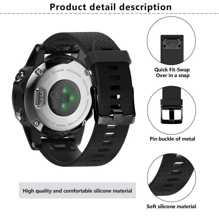 For Garmin QuickFit 20mm Kalebol Dot Texture Silicone Watch Band(Sky Blue)