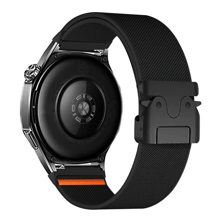 22mm Parachute Buckle Elastic Nylon Watch Band(Black)
