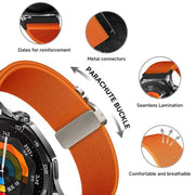 22mm Parachute Buckle Elastic Nylon Watch Band(Black)