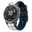 For Garmin QuickFit 22mm Kalebol Two-color Pin Silicone Watch Band(White Blue) - Watch Bands by Kalebol | Online Shopping South Africa | PMc TechLife | Buy Now Pay Later Mobicred