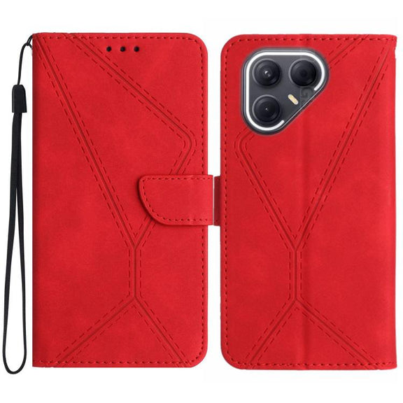 For Tecno Pova 7 Ultra 5G Stitching Embossed Leather Phone Case(Red)