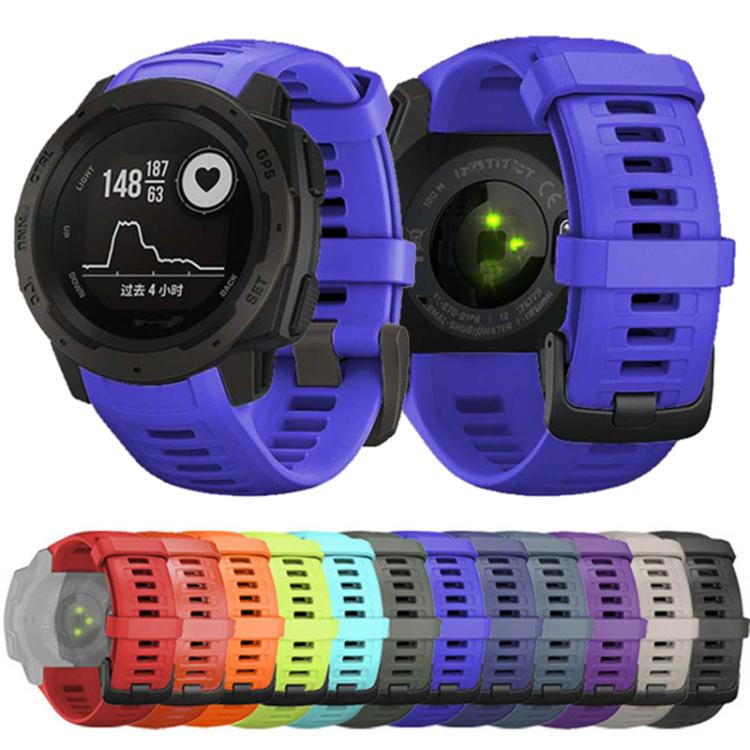 For Garmin Instinct 22mm Kalebol Steel Buckle Silicone Watch Band(Red)