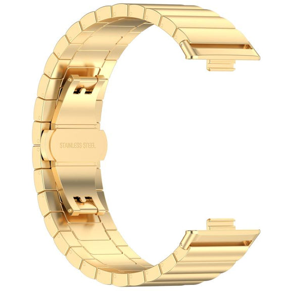For Huawei Watch Fit3 Kalebol Solid Stainless Steel Strap(Gold)