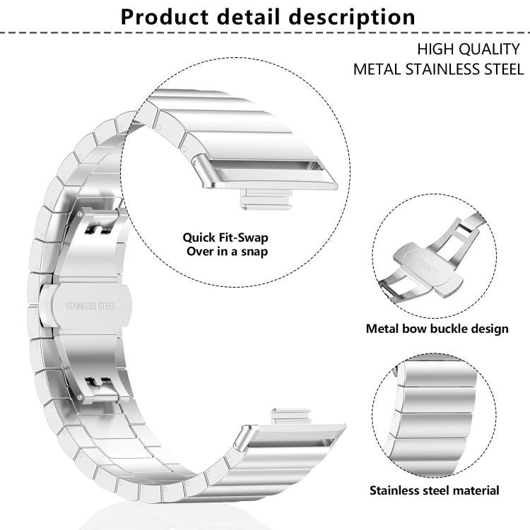 For Huawei Watch Fit3 Kalebol Solid Stainless Steel Strap(Silver)