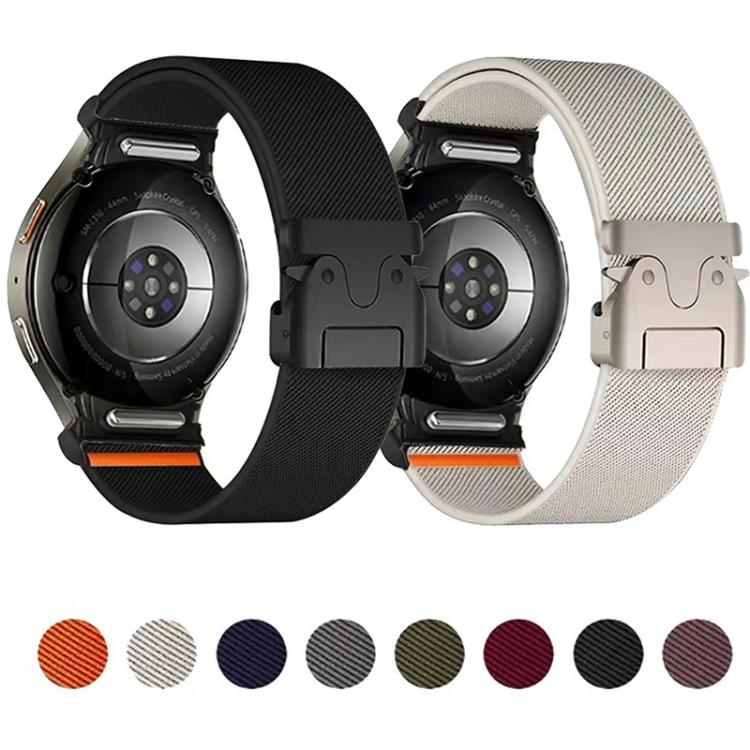 For Samsung Galaxy Watch 7 / 6 / 5 / 4 Press Button Connector Parachute Buckle Elastic Nylon Watch Band(Starlight)